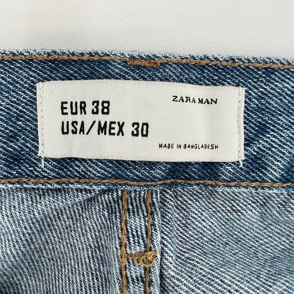 Zara Man Button Fly Straight Leg Jeans Size 30 Men’s - Picture 2 of 9